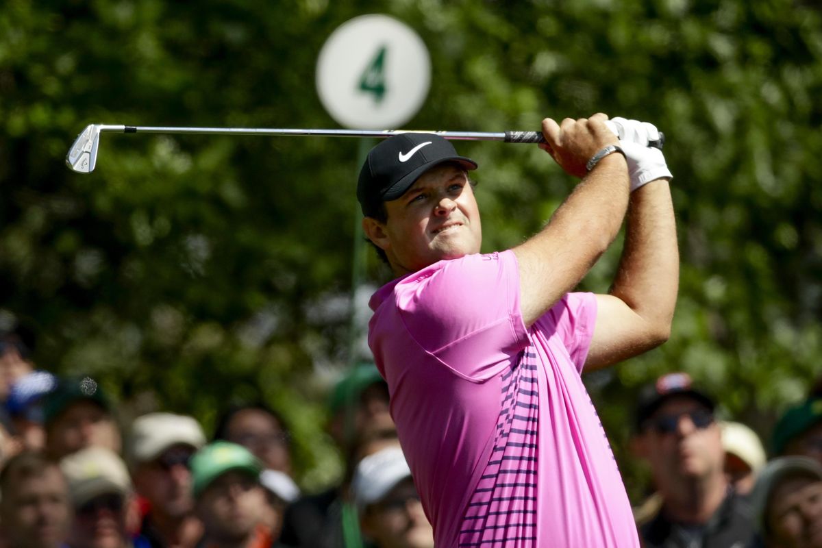 Patrick Reed hits on the fourth tee during the fourth round at the Masters golf tournament Sunday, April 8, 2018, in Augusta, Ga. (Chris Carlson / Associated Press)