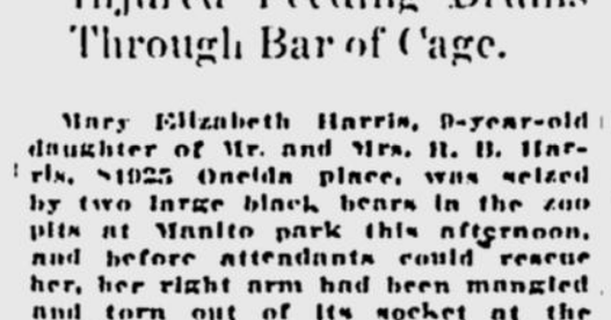 100 years ago in Spokane 9yearold girl attacked by polar bears at