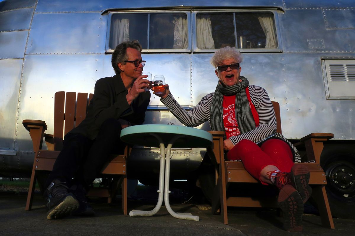 John Nelson and Leslie Kelly enjoy the fruit of the Willamette Valley - in liquid form - at The Vintages. (John Nelson)