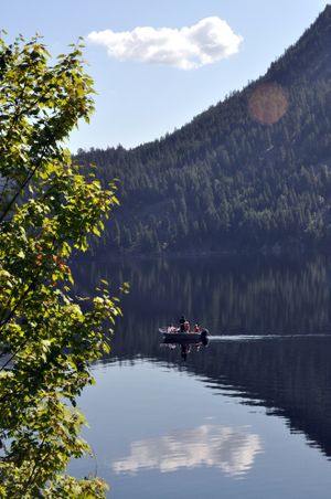 Boaters enjoy peaceful fishing at Sullivan Lake. (Rich Landers)