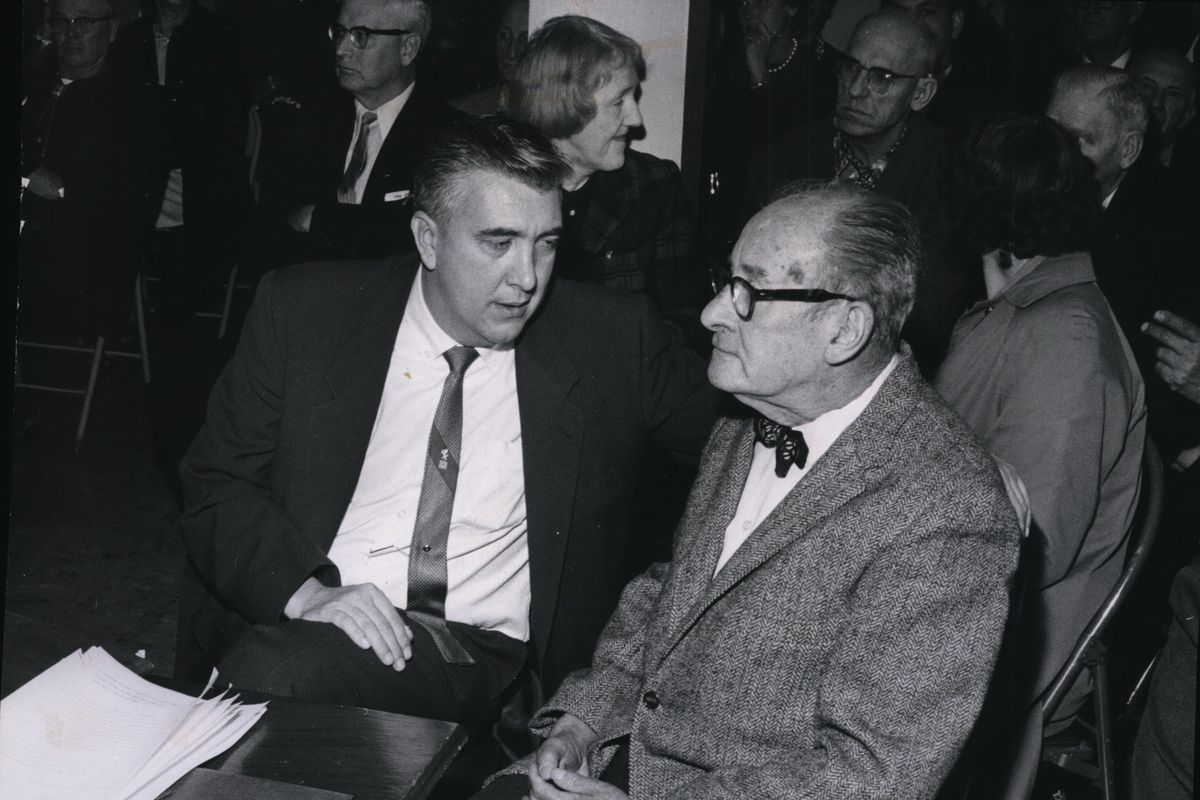 Attorney Michael Hemovich, left, and Spokane barber John W. Wheeler, his client. (Spokesman-Review archives)