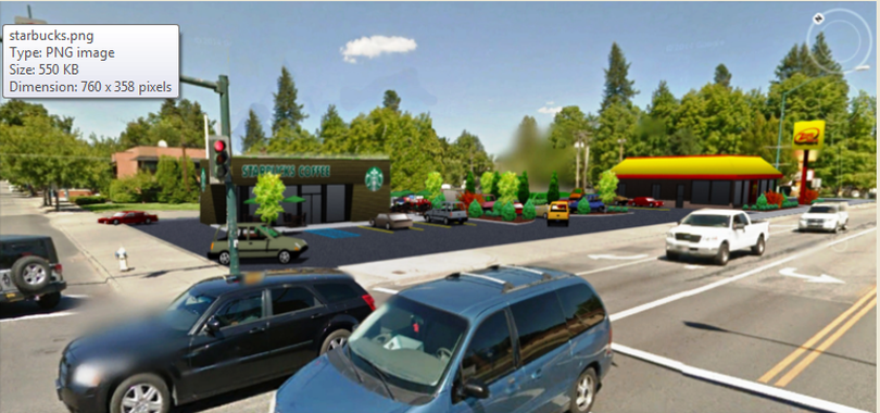 The City of Coeur d'Alene's Planning Commision is being asked to make an interpretation about downtown drive-thu uses as the result of plans to create a drive-thru Starbucks restaurant at the corner of Sherman and 7th Avenue. (Photo courtesy of city planning department via Coeur d'Alene Press)