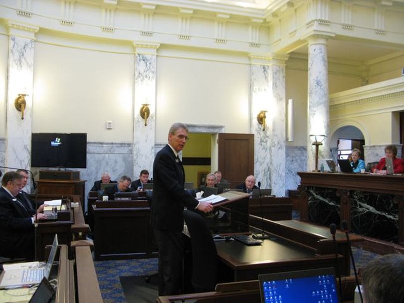 House Education Chairman Bob Nonini addresses legislative budget writers on Friday morning (Betsy Russell)