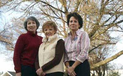 Karen Kuroski, left, Betty Nelson, center, and Danelle Regan are members of the Wishing Star Foundation.
(Kathy Plonka / The Spokesman-Review)