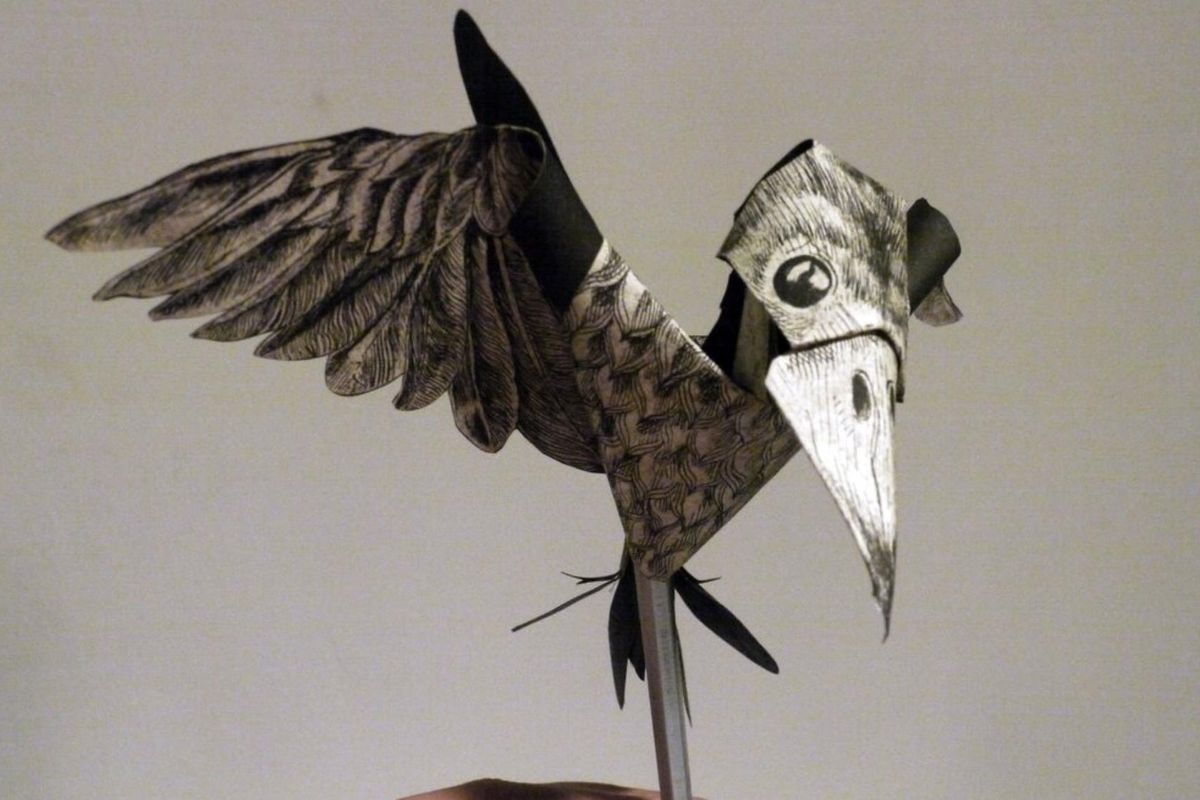 Reinaldo Gil Zambrano’s “Murmuration Bird Kit” is part of “Preservación” at Saranac Art Projects.” (Courtesy)