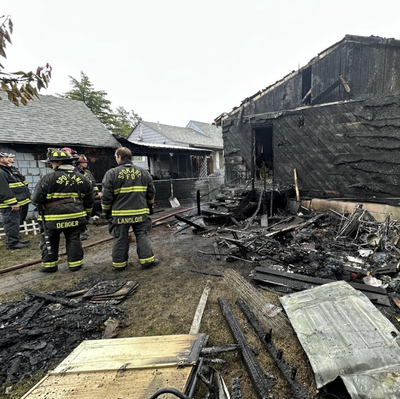 A fire at 623 E. Sanson Ave. displaced four people Tuesday morning in Nevada Heights.  (Spokane Fire Department)