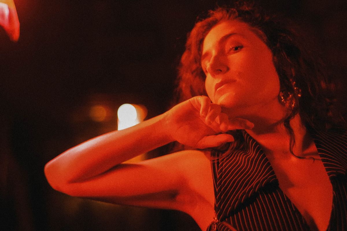 The comedian Kate Berlant at the Elysian Theater in Los Angeles, where she is workshopping her one-woman show "Kate,"on July 27, 2022. Berlant
