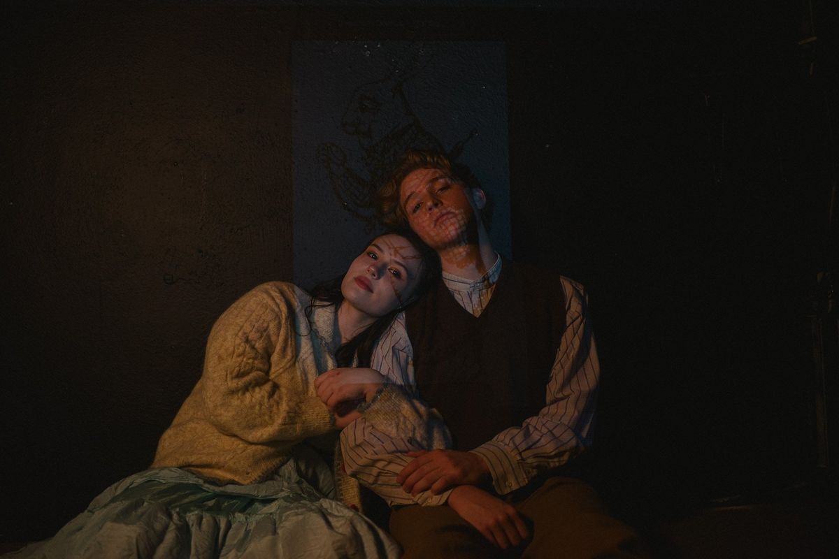 Scarlet Hunt as Alice and Luke Odenthal as Alfred in Lake City Playhouse