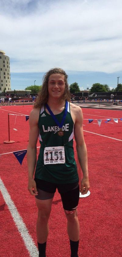 Lakeside’s Zach Annanie won the 1A boys javelin at the Washington State 1A/2B/1B track and field championships at Roos Field in Cheney on Friday. (@wiaawa / Twitter)