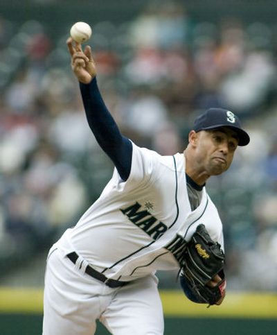 
Seattle starter Miguel Batista gave up three runs and five hits in 51/3 innings.Associated Press
 (Associated Press / The Spokesman-Review)