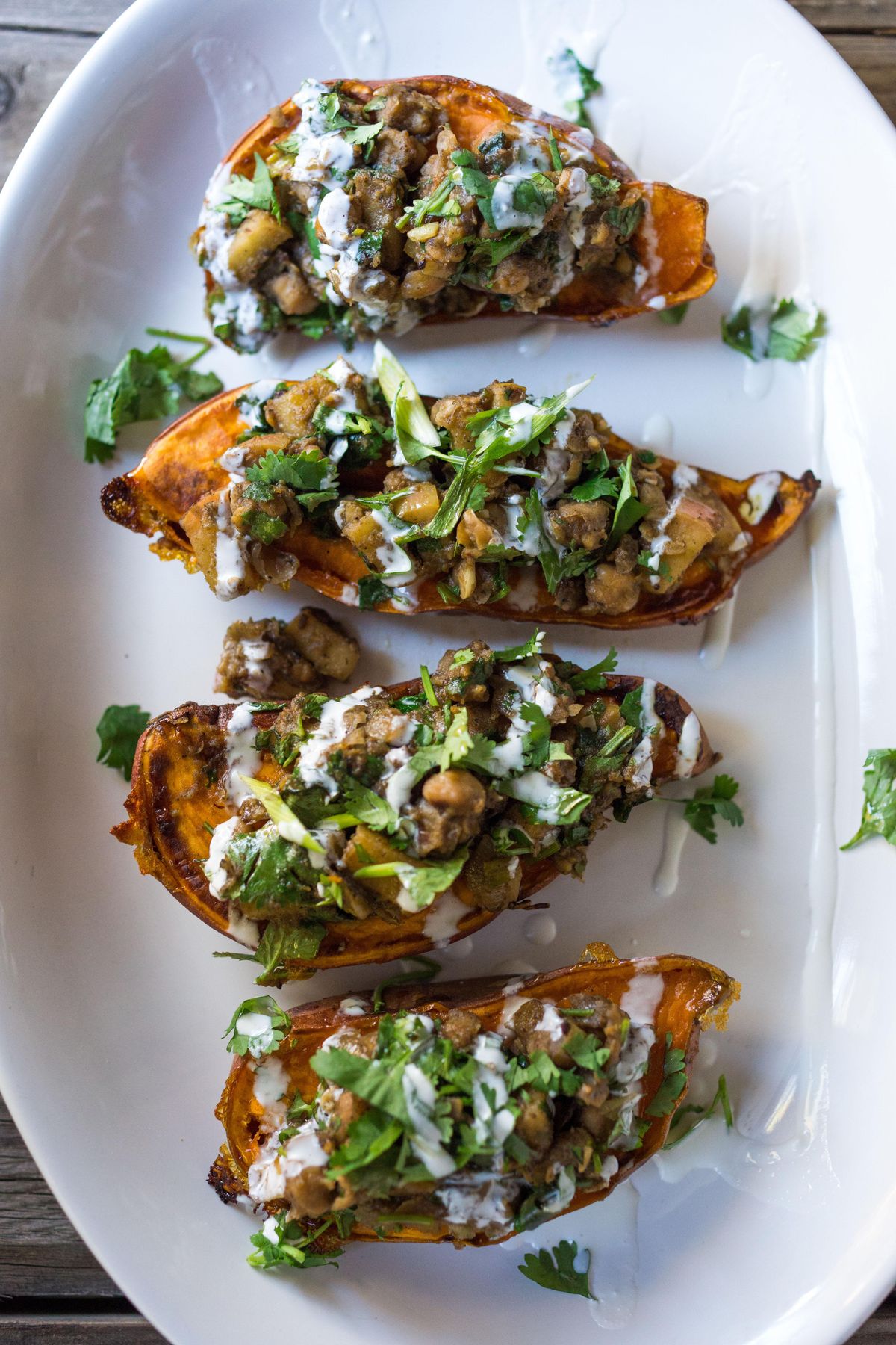 Moroccan Stuffed Sweet Potatoes with Ras El Hanout. (Sylvia Fountaine / Sylvia Fountaine Special to Food)