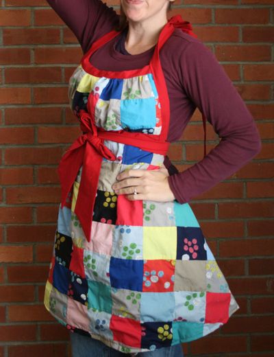No need to buy brand-new fabric next time you plan to sew an apron. Use a secondhand quilt top instead. (Megan Cooley)
