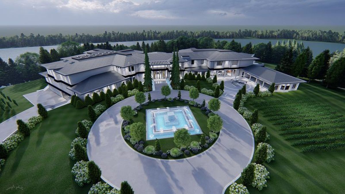This rendering shows what the 32-acre property at 32020 S.W. Peach Cove Road in West Linn could look like.  (Luxe Christies International Real Estate)