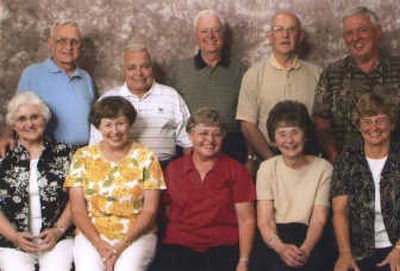 
The Jaeger siblings have accumulated a total of 261 years of marriage. From left, with spouses, Jim and Jean Bellamy, Coeur d'Alene, have been married 56 years; Bill and Arlene Sorenson, Hermiston, Ore., 53 years; Chuck and Carol Poulson, Hermiston,  52 years; Jim and Cara Nadine Jaeger, Osburn, Idaho,  50 years; and Mike and Winnie DeJanovich, Spokane,  50 years. Courtesy of the Jaeger family
 (Courtesy of the Jaeger family / The Spokesman-Review)