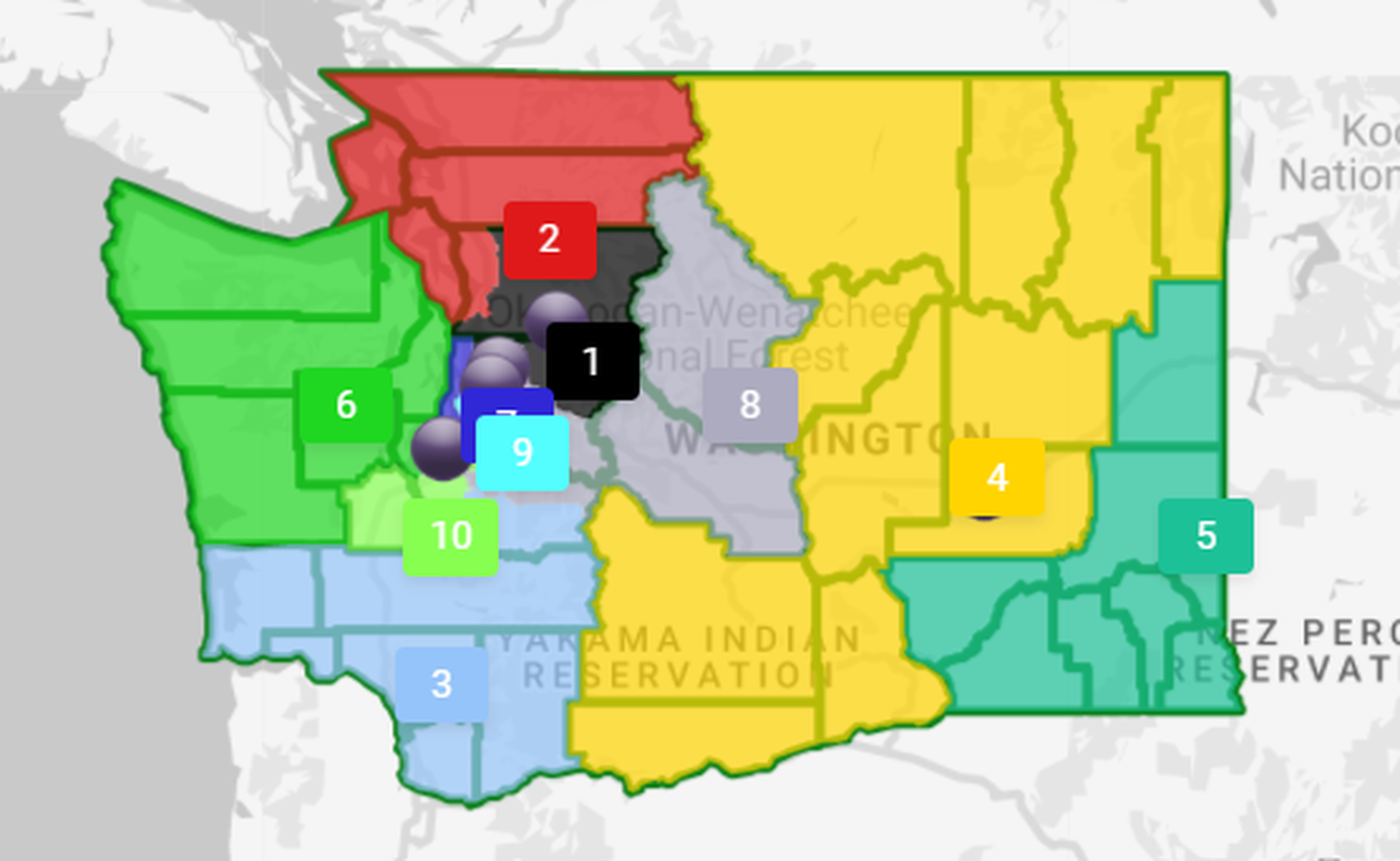 Washington Legislative District Map Only One Of Four Proposals For Washington's Congressional Boundaries Would  Significantly Change Eastern Washington Districts | The Spokesman-Review