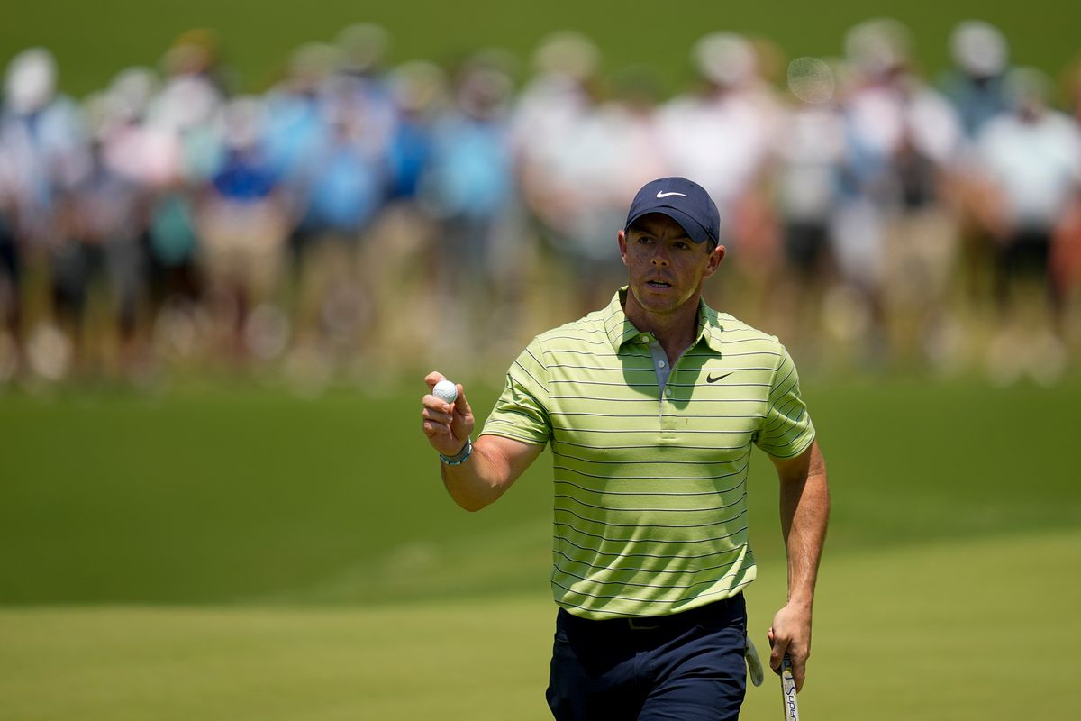 PGA Championship first-round leader Rory McIlroy shot a 65 Thursday for a one-shot edge.  (Associated Press)
