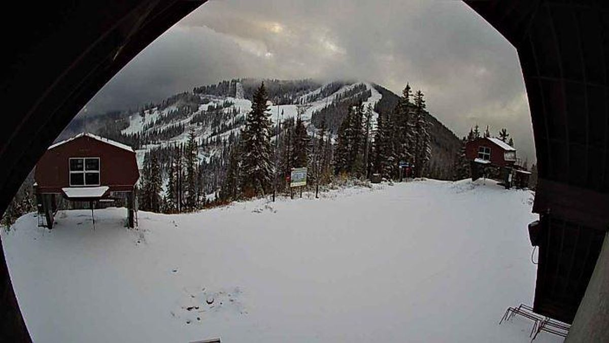 The view from Silver Mountain Resort, where snow already blankets the ground. (Silver Mountain Resort snow cam)