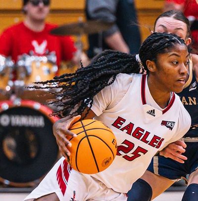 Eastern Washington guard Aaliyah Alexander drives past a Montana State defender during a Big Sky Conference game in Cheney on Thursday.  (Courtesy of EWU Athletics)