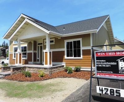 The North Idaho College carpentry class has built this house in the Mill River neighborhood at 4285 Woodhaven Loop, Coeur d’Alene. It is the top prize for the annual NIC Really BIG Raffle. (NIC photo)