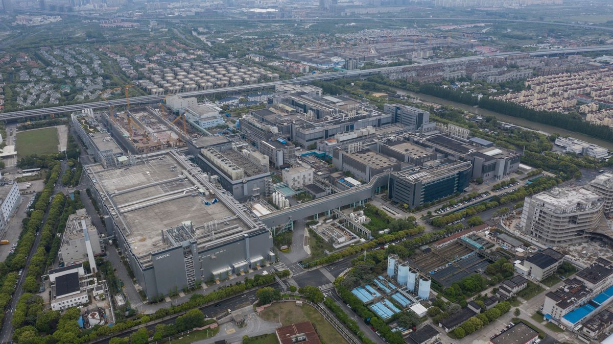 Facilities for Semiconductor Manufacturing International Corp., one of China’s two larger chip manufacturers, are shown in Shanghai.  (New York Times)
