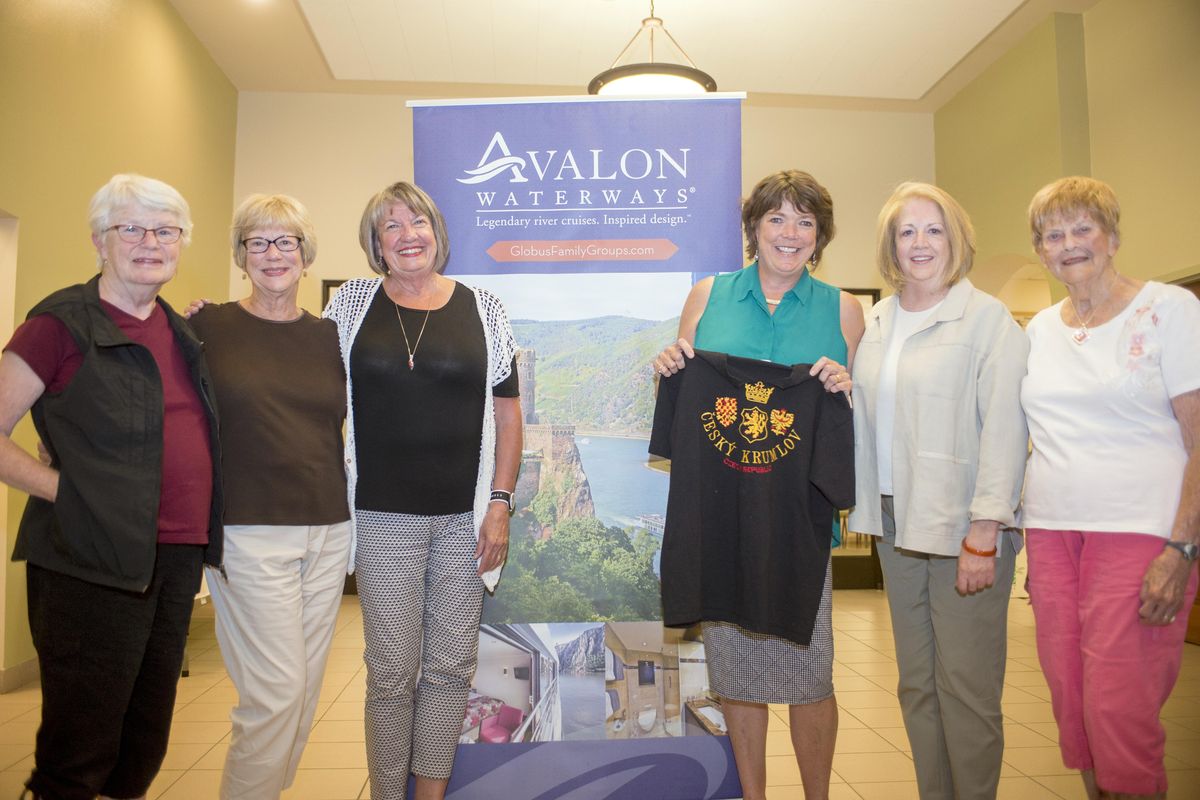 From left, Claudia Craven, Connie Dix, Denise Fanazick, Marnie McCoy, Cindy Shane and Donna Gumm are world travelers thanks to YOLO Travel, a travel office operated out of the Southside Senior and Community Center on South Ray, shown Friday, Aug. 18, 2017. Fanazick and McCoy are the two principals in the travel agency and have been taking other senior citizens on trips they arrange from their little office. The trips are generally pre-arranged tours which arent too strenuous. (Jesse Tinsley / The Spokesman-Review)