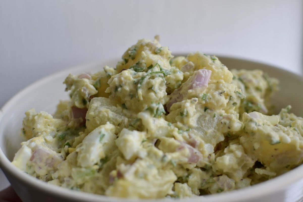 A slight update to classic potato salad adds a little more depth of flavor while keeping the traditional picnic fare lighter, brighter and fresher.  (Ricky Webster/For The Spokesman-Review)