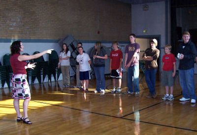 
Tracey Vaughan, left, works with young actors from the Lake City Playhouse. Vaughan runs Stage Directions, a production company for youths.
 (Courtesy of Tracey Vaughan / The Spokesman-Review)