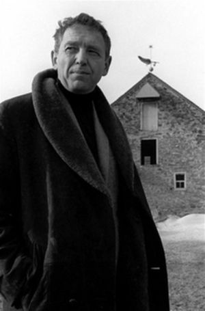 AP – In this Feb. 23, 1964, file photo, artist Andrew Wyeth stands in front of his farm in Chadds Ford, Pa.  (The Spokesman-Review)