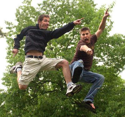 
Luke Barats, left, and Joe Bereta are Gonzaga graduates and are known for short comedy bits they have posted on the Internet. 
 (Jed Conklin / The Spokesman-Review)