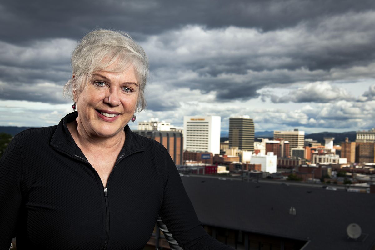Julia Sweeney, on stage at the Tractor Tavern in Seattle, has created a new one-woman show, “Older and Wider,” that she will bring to Spokane in September. (Colin Mulvany / The Spokesman-Review)