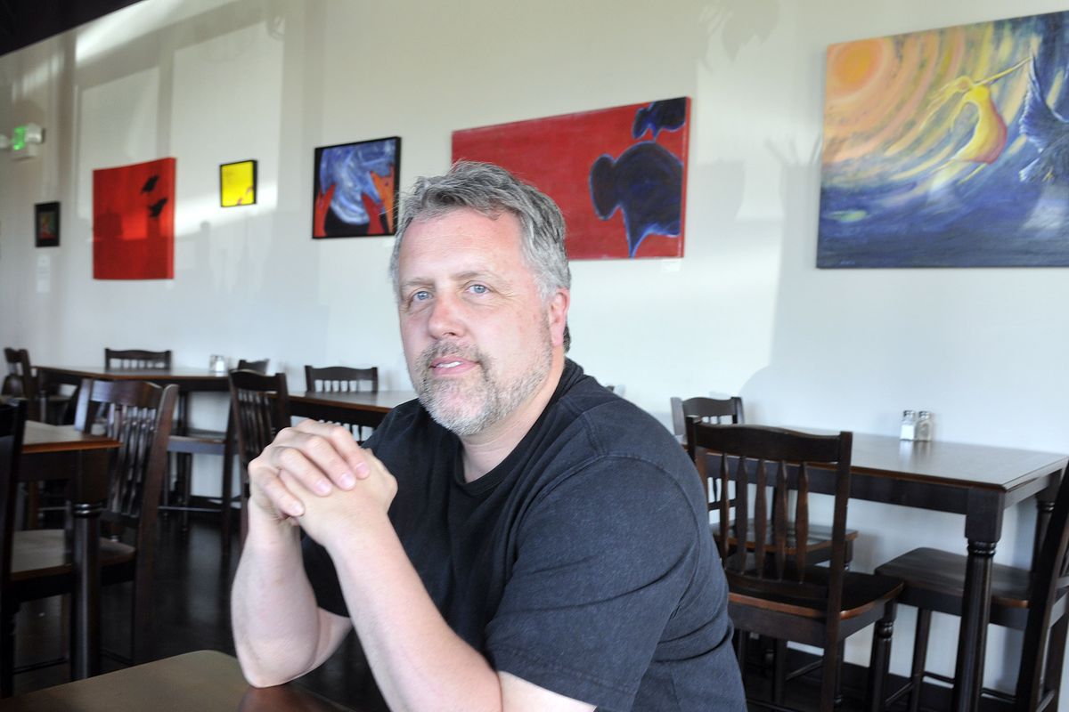 Mark Easton is part of a group of artists called Blue Wednesday Group and is hanging a show of his work at the Twisp Cafe in Liberty Lake.  (Christopher Anderson)