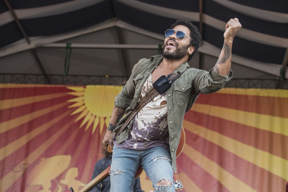 Lenny Kravitz performs during the New Orleans Jazz & Heritage Festival on May 3, 2015, in New Orleans.   (Associated Press)