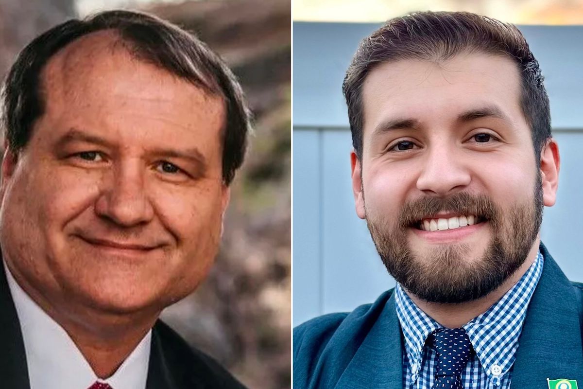 Republican Rep. Leonard Christian, left, and law student Miguel Valencia, a Democrat, right, are contending for the 4th Legislative District’s state Senate seat vacated by retiring longtime senator Mike Padden.  (Courtesy of the candidates)