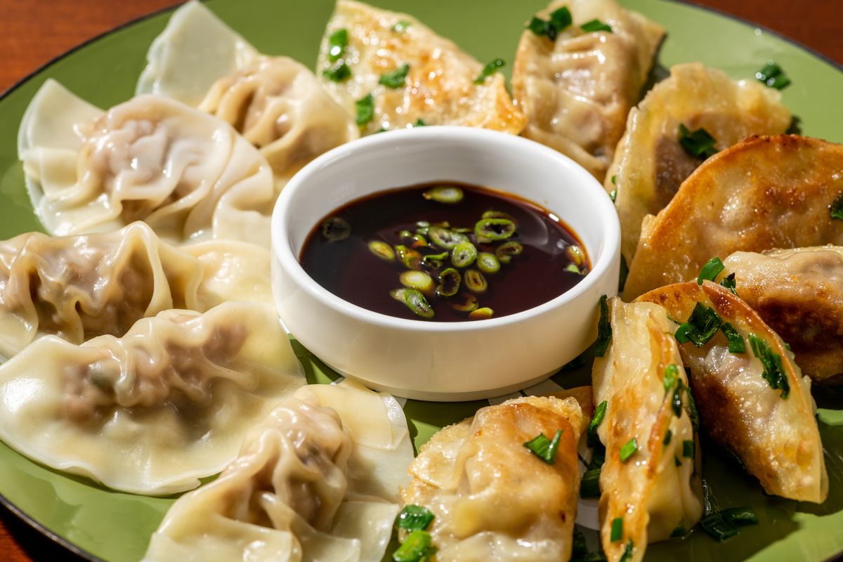 Dumplings can be either boiled or pan-fried before serving.  (Laura Chase de Formigny/For the Washington Post)