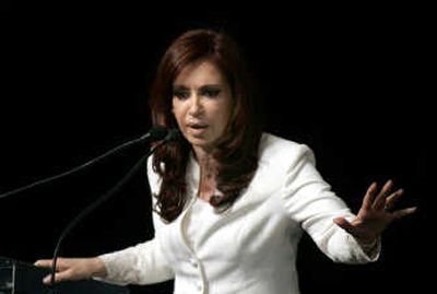 
Argentine senator and first lady Cristina Fernandez delivers a speech launching  her candidacy Thursday.Associated Press
 (Associated Press / The Spokesman-Review)