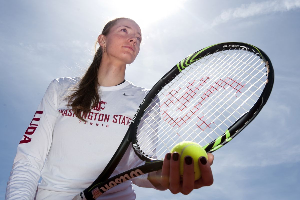 Liudmila Vasilieva, ranked No. 50 in the country, had to learn English and pass the SAT in order to enroll at Washington State. (Tyler Tjomsland)