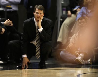 Ken Bone is the new men's basketball coach at Washington State University. (Matt Cilley / The Spokesman-Review)