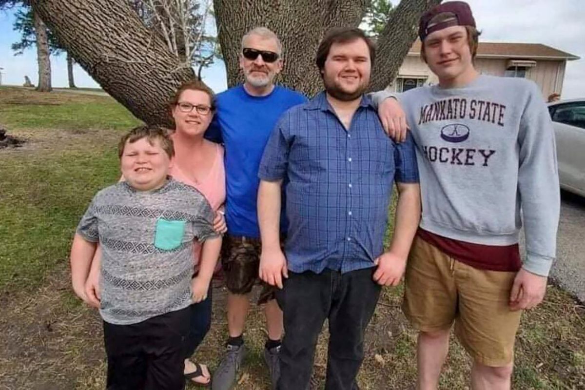 This photo provided by Nancy Sack shows Carter Lange, Kim Gustavson, Jason Lange, Matthew Gustavson and Travis Gustavson. Nancy Sack