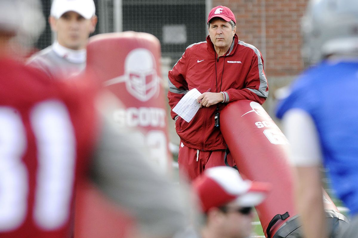 Media Day behind him, Mike Leach is focused on practice. (Associated Press)