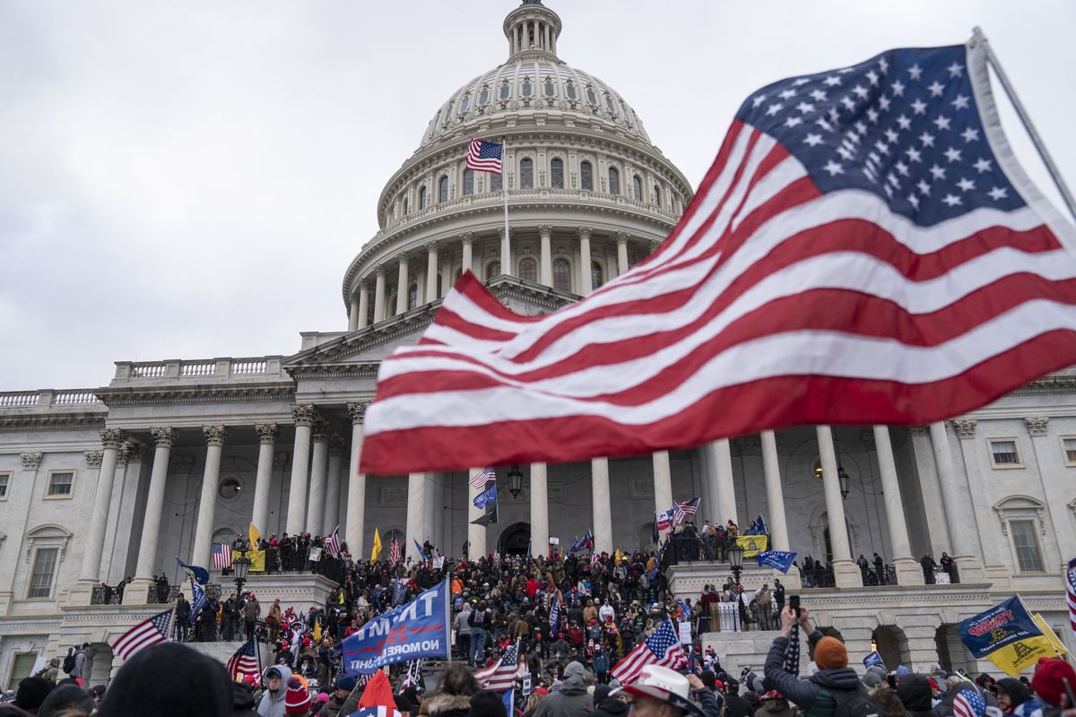 Three years after the U.S. Capitol attack, Republicans are more sympathetic to those who stormed the building on Jan. 6, 2021, and former president Donald Trump.  (Michael Robinson Chávez/The Washington Post)