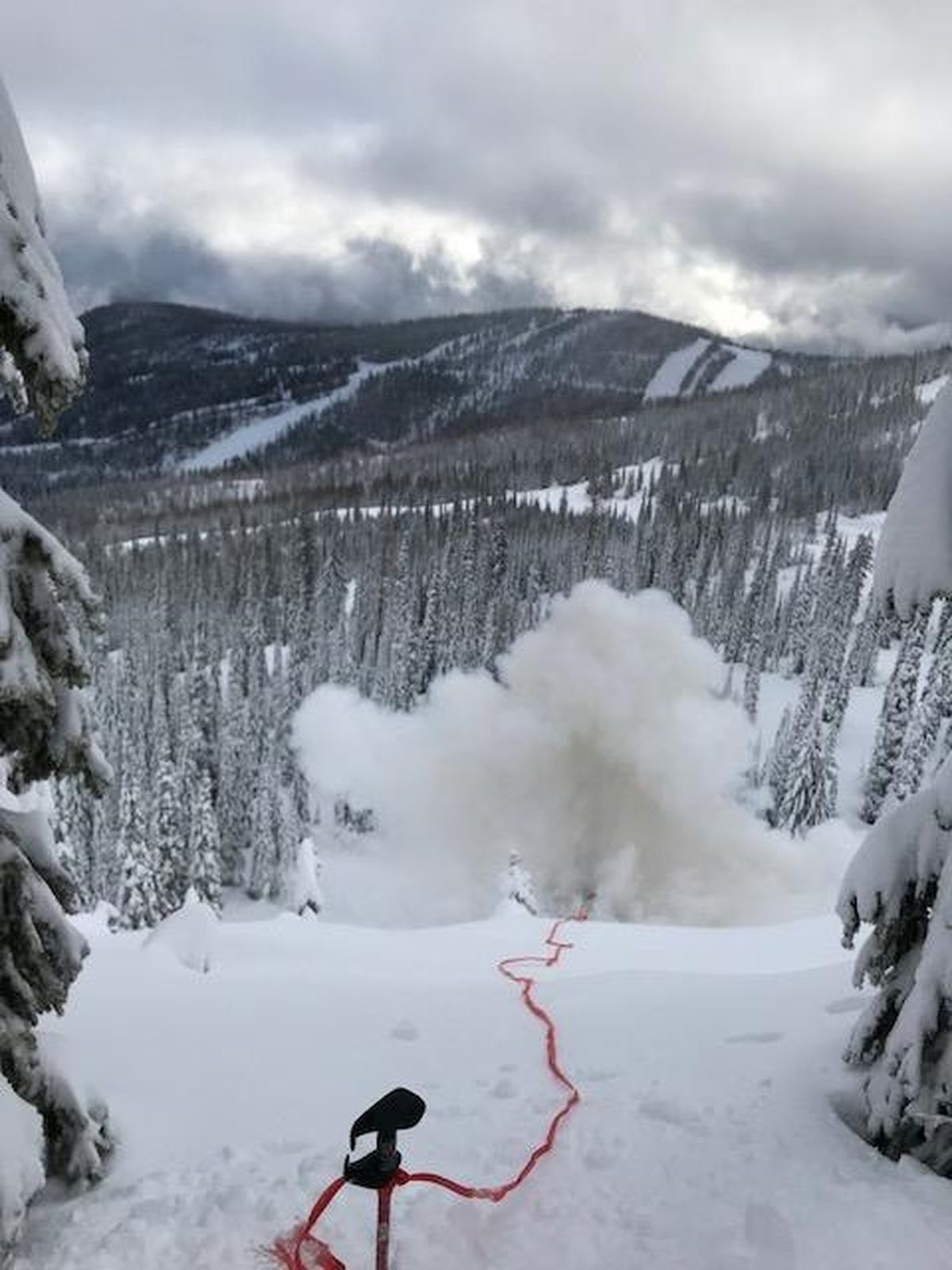 Schweitzer Ski Patrol used explosives to successfully control an in-bounds avalanche in the North Bowl, Thursday. (Ben Nachlas / Courtesy)