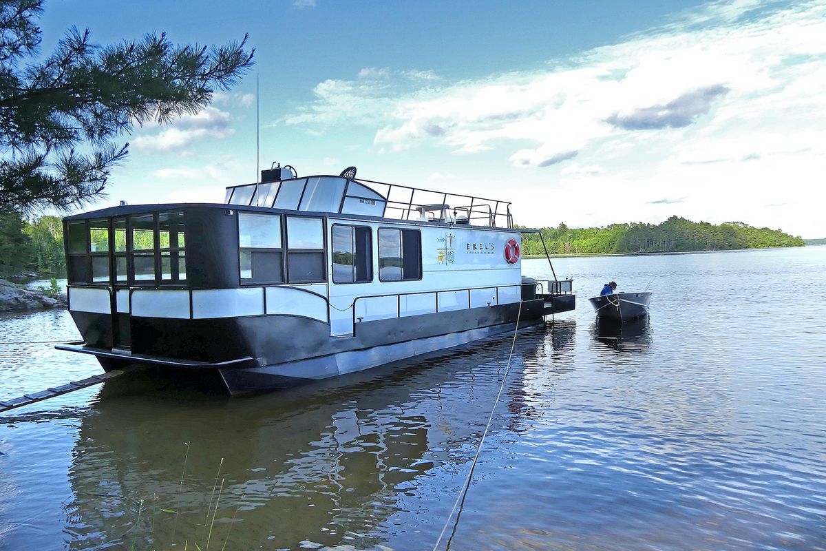 The author’s houseboat rested for the night in Kabetogama Lake. (Kerri Westenberg/Minneapolis Star Tribune/TNS) (Kerri Westenberg / TNS)