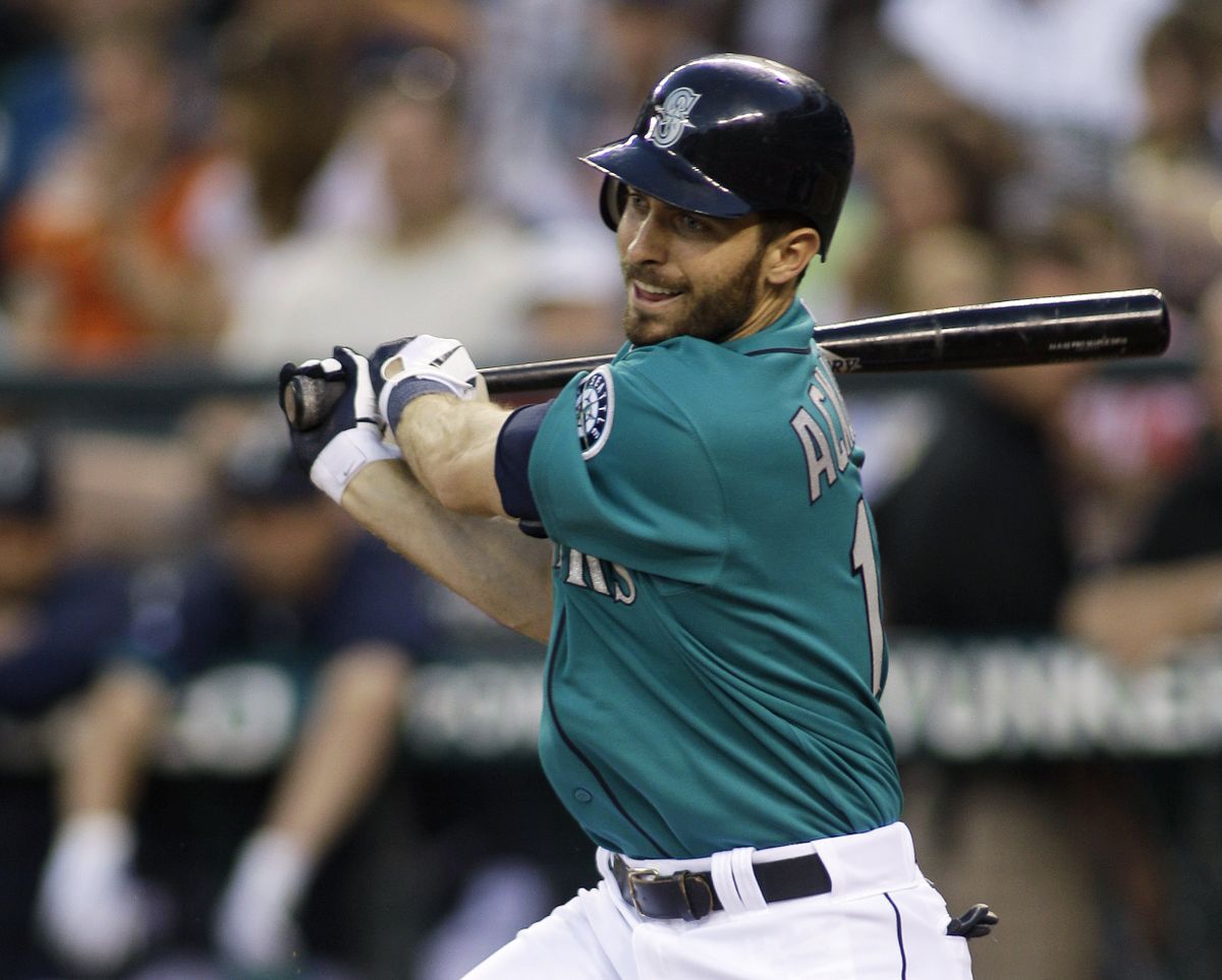 Seattle rookie Dustin Ackley collected two more hits Monday, including this fourth-inning double. (Associated Press)