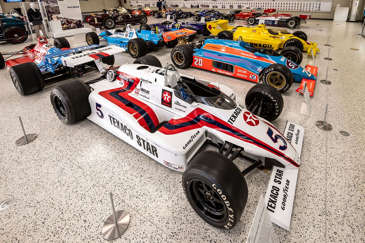 Tom Sneva, a retired American race-car driver from Spokane, won Indianapolis 500 in 1983. His Texaco Star Indy race car is on display at the Indianapolis Motor Speedway Museum on the grounds of the Indianapolis Motor Speedway in Indianapolis.  (COLIN MULVANY/THE SPOKESMAN-REVIEW)