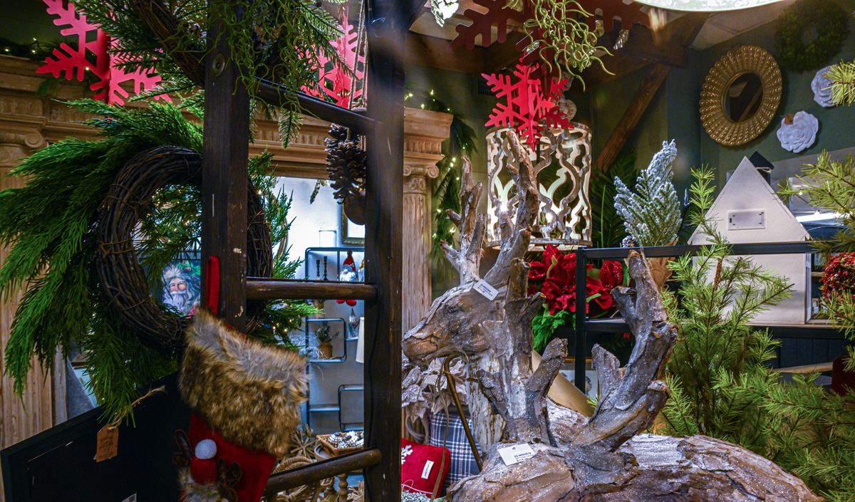 Christmas items are for sale at The Bohemian in on Monday in Spokane Valley.  (Kathy Plonka/The Spokesman-Review)