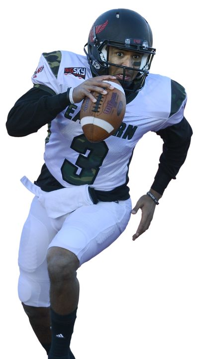 Sophomore quarterback Vernon Adams has thrown 53 touchdown passes and added four scores on the ground in leading the Eagles to the brink of another FCS championship game. (Colin Mulvany)