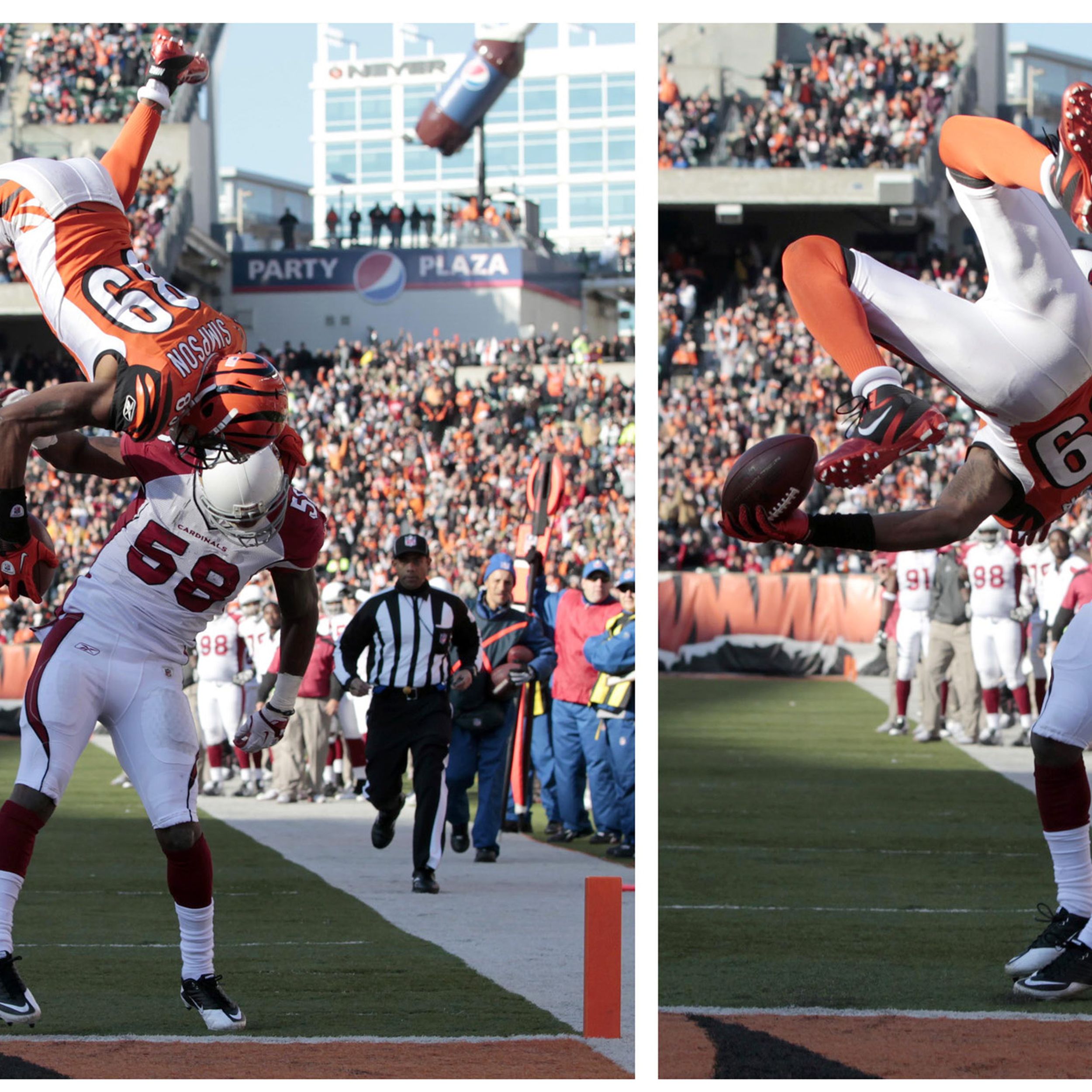 The No. 2 Bengals play in last 30 years: Jerome Simpson's flip