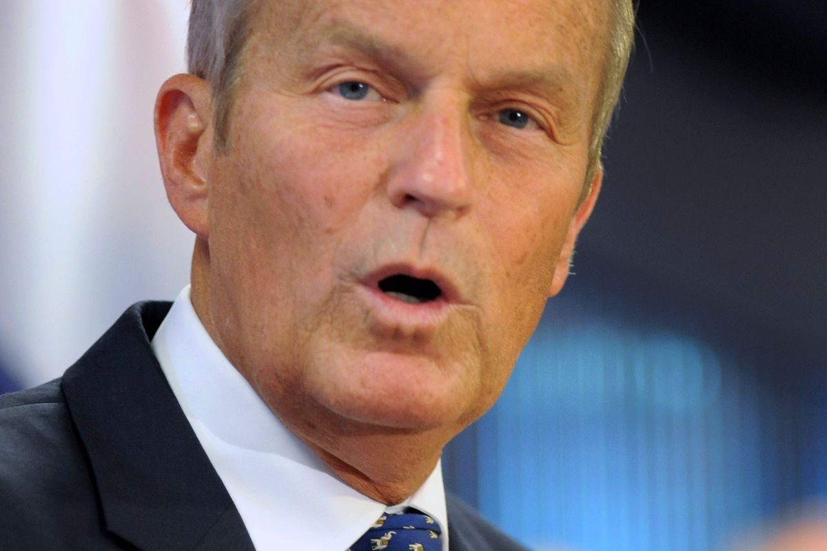 FILE - In this Aug. 24, 2012, file photo Republican Rep. Todd Akin, R-Mo., talks to the media gathered in Chesterfield, Mo., and told them he will stay in the U.S. Senate race despite the uproar over his remarks about rape and pregnancy. Akin