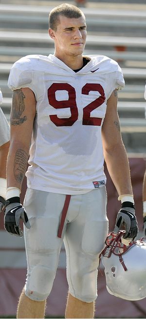 WSU defensive lineman Dan Spitz has been ruled ineligible for nine games because of a failed drug test. (Christopher Anderson / The Spokesman-Review)