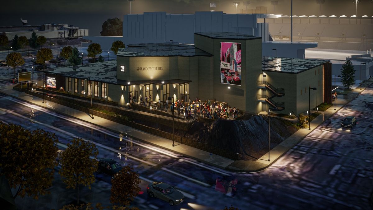 This rendering approximates Spokane Civic Theatre’s plans to undergo soundproofing and other renovations to accommodate expected sound pollution from the new downtown stadium.  (Courtesy)